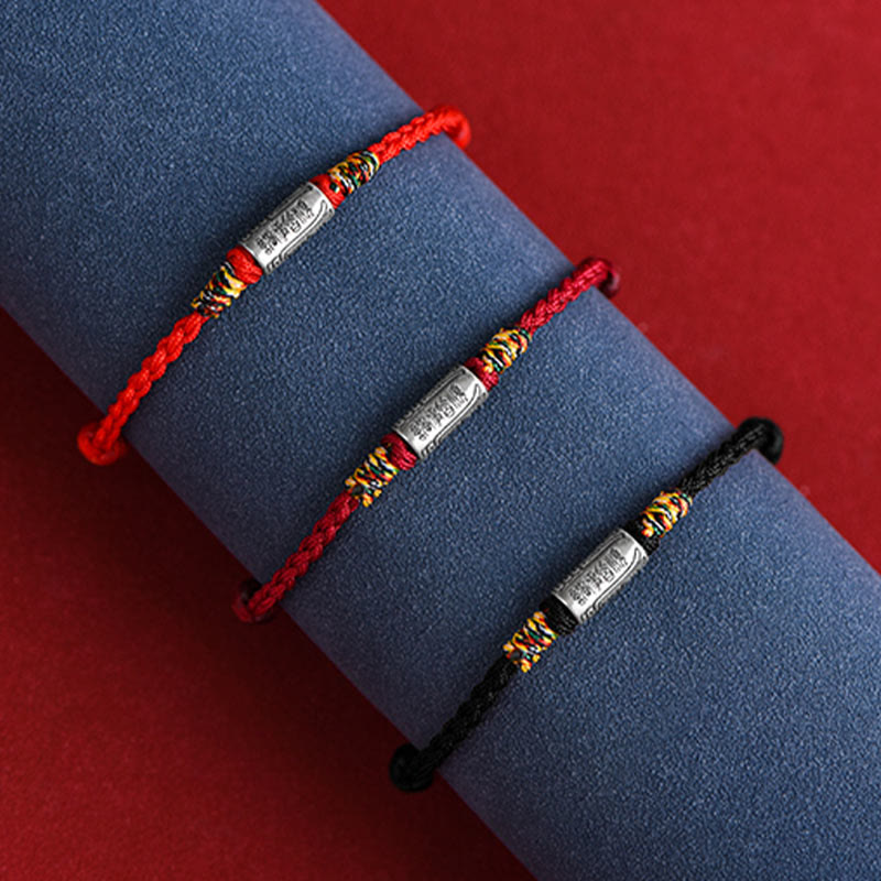 Pulsera tobillera de protección y fuerza con diseño "Todo va bien" de Buddha Stones, hecha a mano en plata de ley 925. 