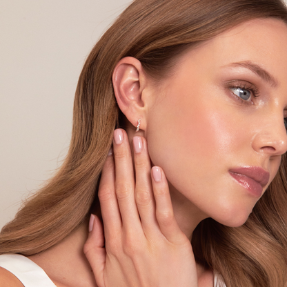 Gold Curved Diamond Style Huggie Hoop Earrings