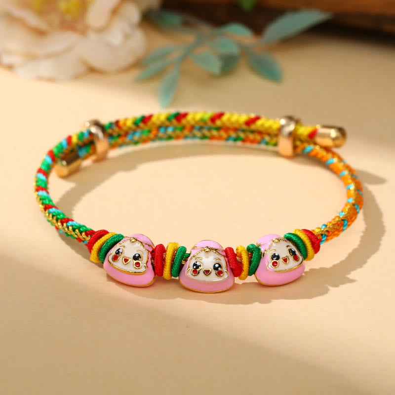Buddha Steine ​​Bunte Seil Zongzi Muster Glück Handgemachte Kind Erwachsene Armband