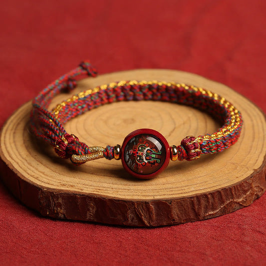 Buddha-Steine, buntes Seil, Zinnober, Thangka, Segen, geflochtenes Armband 
