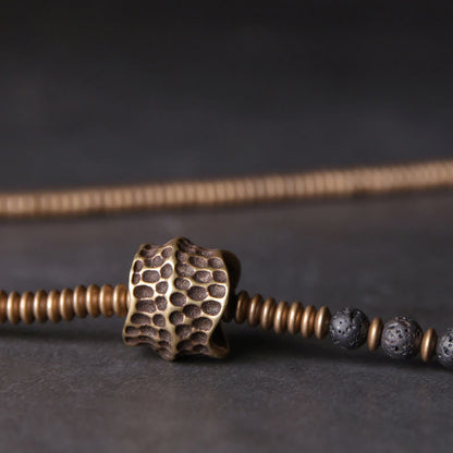 Buddha Stones Vintage Lava Rock Copper Healing Multilayered Bracelet