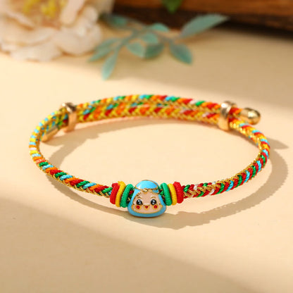 Buddha Steine ​​Bunte Seil Zongzi Muster Glück Handgemachte Kind Erwachsene Armband