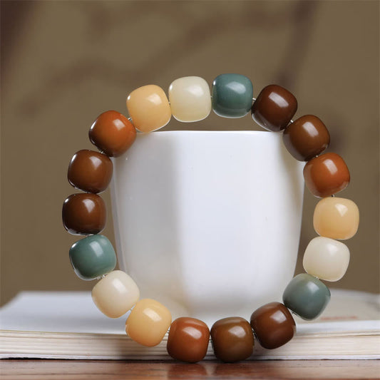 Armband mit Buddha-Steinen, mehrfarbig, Bodhi-Samen, hält böse Geister fern