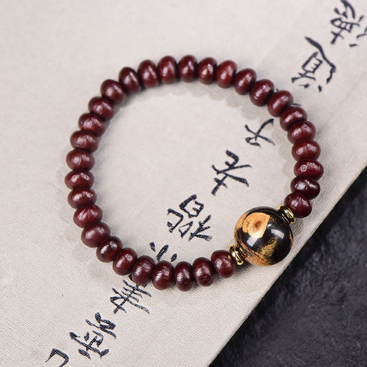 Pulsera de armonía con cuentas de semillas Bodhi moradas tibetanas naturales de Buda
