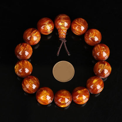 Buddha Stones Golden Sea Willow Erfolg Positives Armband Mala 