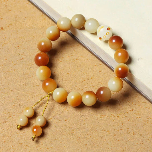 Pulsera de piedra de Buda con semillas naturales de Bodhi y garras de pata, sabiduría y paz 