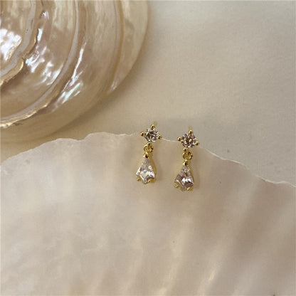 Pendientes de lágrima pavé S925