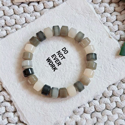 Premium Mini Golden Wheel Beads Mint Iced Tea Multi-Treasure White Jade Bodhi Bead Bracelet - Touch Bling
