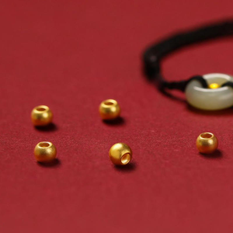 Pulsera trenzada de jade hetian con cuentas de oro 999 y piedras de Buda, con hebilla de paz y abundancia. 