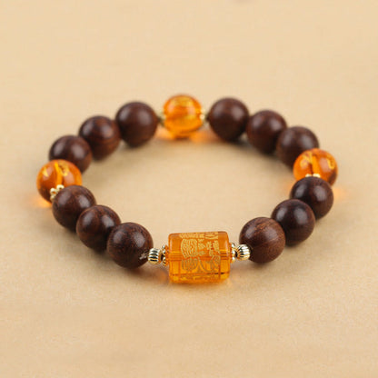 Buddha-Steine, natürliches Phoebe Zhennan-Holz, Om Mani Padme Hum, Gott des Reichtums, Kristall-Schutzarmband