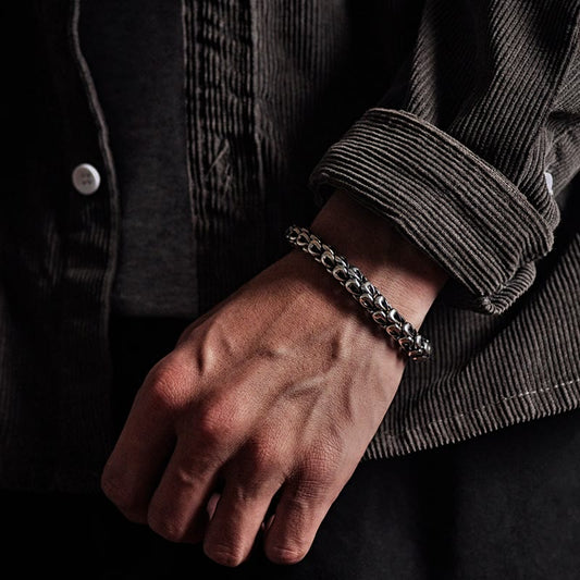 Pulsera de piedra de Buda con diseño retro de escamas de dragón y fuerza para el éxito