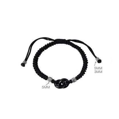 Pulsera de la suerte con piedras de Buda, jade negro hetiano natural, doble hebilla de la paz y símbolo de la esvástica, en plata de ley 925