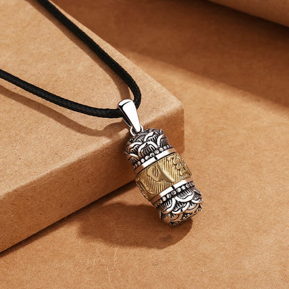 Collar con colgante de cuerda de cuero con cadena de sabiduría y pureza tallada con piedras de Buda del Tíbet Om Mani Padme Hum