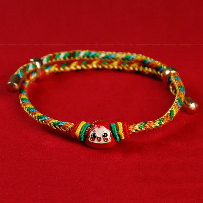 Buddha-Steine, buntes Seil, Zongzi-Muster, Fu-Charakter, Glück, handgefertigtes Armband 