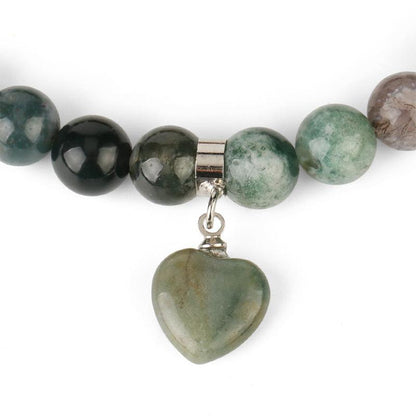 Buddha Stones Naturquarz Liebesherz Heilperlen Armband