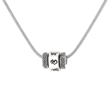 Collar con colgante giratorio de piedra de Buda tibetano Om Mani Padme Hum
