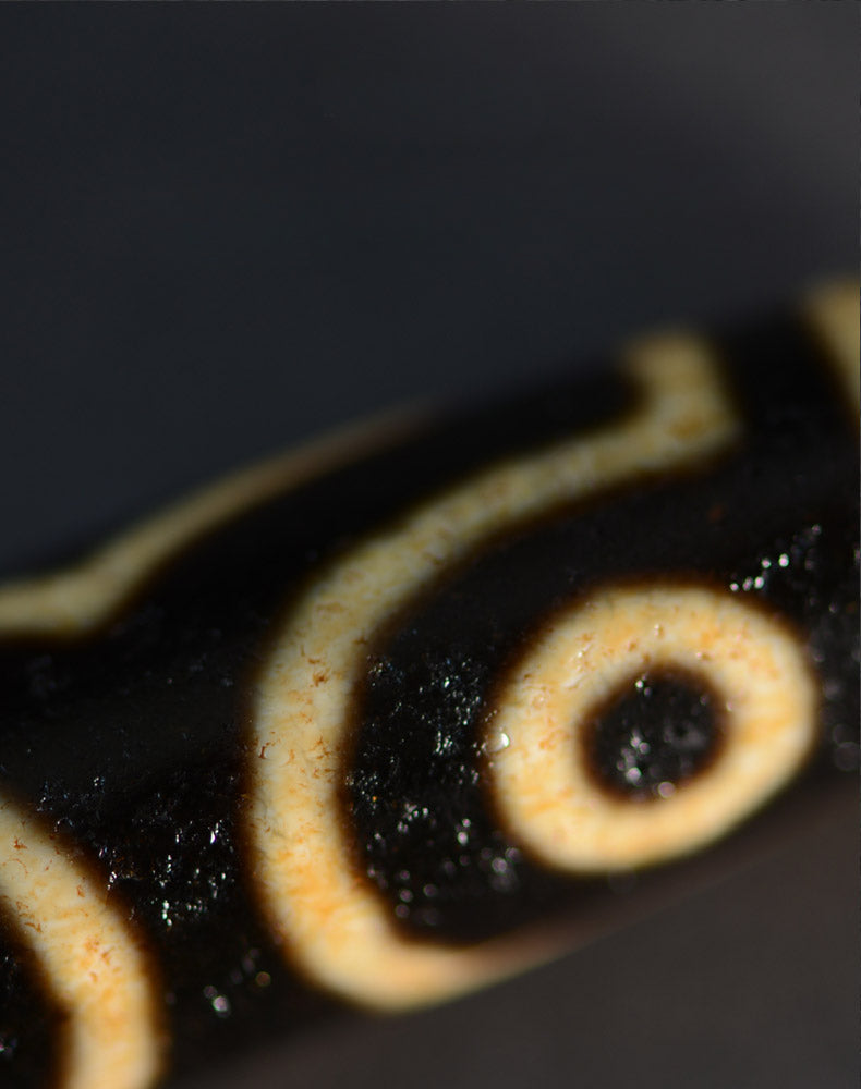 Tibetan Dzi Bead Pendant Agate, Length 58mm and Width 13mm, Totem Random - Touch Bling
