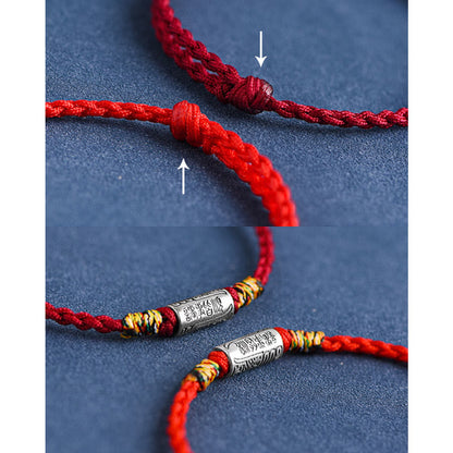 Pulsera tobillera de protección y fuerza con diseño "Todo va bien" de Buddha Stones, hecha a mano en plata de ley 925. 