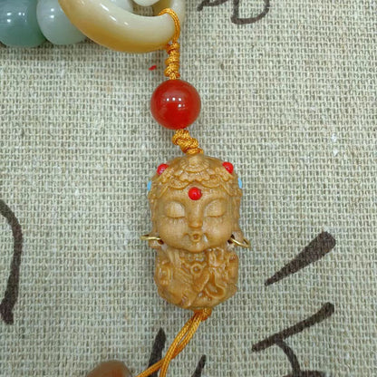 Buddha Stones 108 Mala-Perlen Farbverlauf Bodhi Seed Grüne Tara Buddha Gravur Peace Harmony Armband