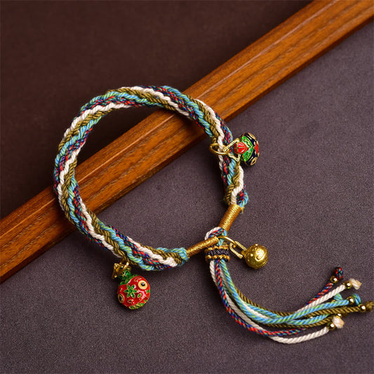 Buddha-Steine, handgefertigt, Gold, schluckendes Tier, Familie, Heilung, Reinkarnation, Knoten, Zopfarmband