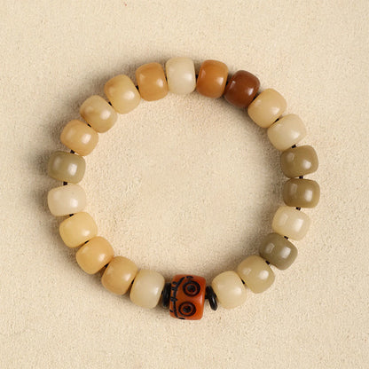 Pulsera de sabiduría Om Mani Padme Hum con semillas de Bodhi naturales de Buda y el Señor del Bosque Cadáver