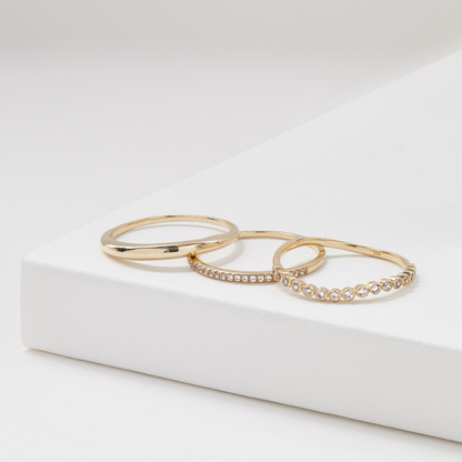 Gold Diamond Style Wave Ring