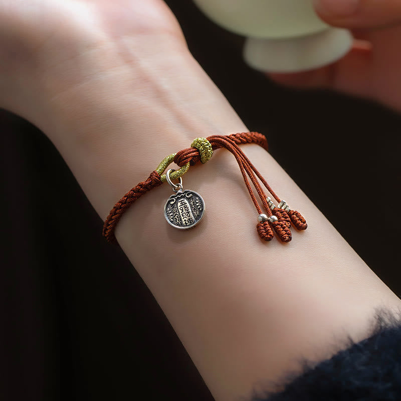 Pulsera trenzada de plata de ley 925 con cinco direcciones, dioses de la riqueza y la protección de la suerte, hecha a mano con piedras de Buda 