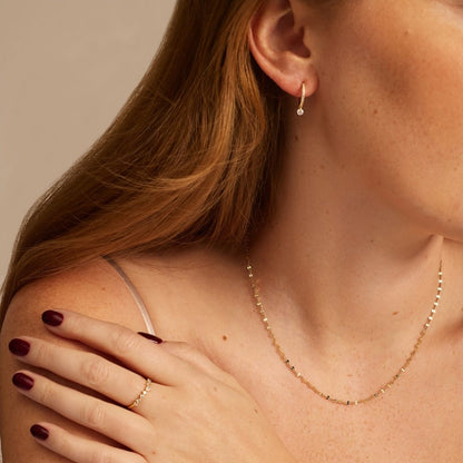 Gold Sparkle Chain Necklace