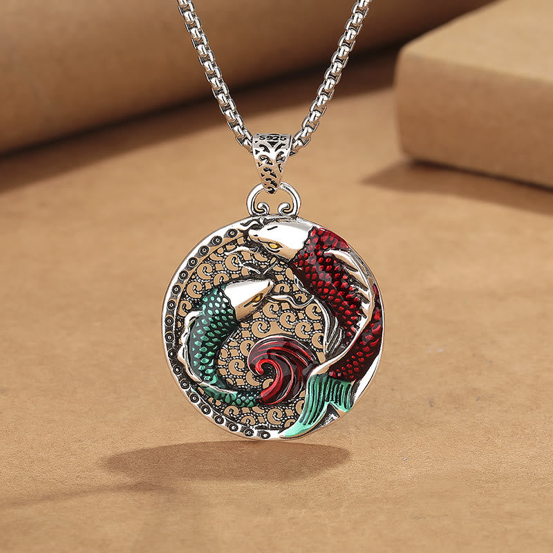 Buddha Stones Tibetan Copper Koi Fish Healing Necklace - Touch Bling