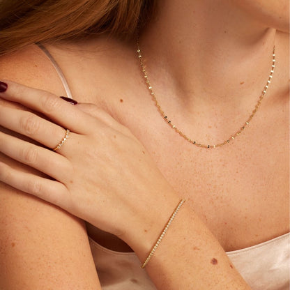 Gold Sparkle Chain Necklace