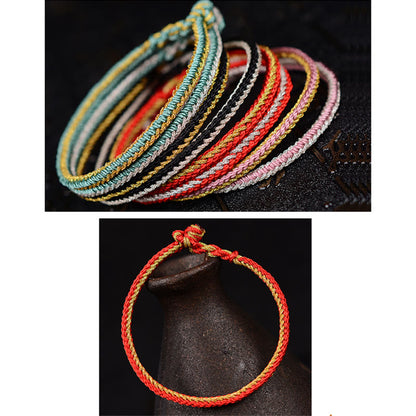 Pulsera de nudo de la paz de ocho hilos hecha a mano con cuerda bicolor de piedras de Buda