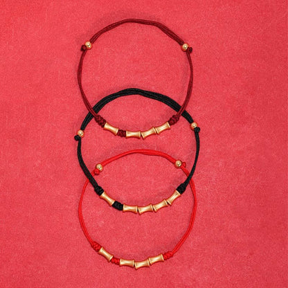 Buddha Stones 925 Sterling Silver Bamboo Design Protection Luck Braided Bracelet