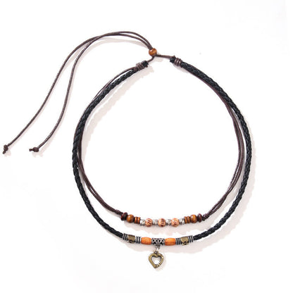 Pulsera con colgante y cuentas curativas con diseño de corazón de amor y piedras de Buda
