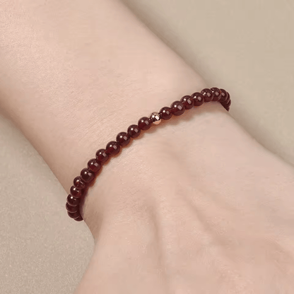 Natural Garnet Beaded Bracelet
