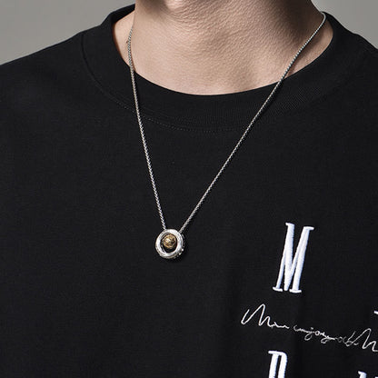 Collar con colgante de cobre con cuentas de la suerte de Mobius y piedras de Buda