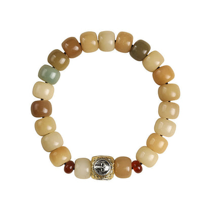 Pulsera de sabiduría Om Mani Padme Hum con semillas de Bodhi naturales de Buda y el Señor del Bosque Cadáver