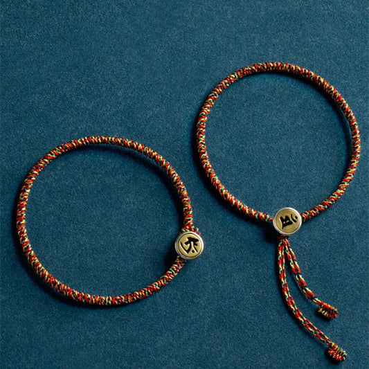 Pulsera de cuerda colorida con protección de Buda natal del zodíaco chino hecha a mano en plata de ley 925 con piedras de Buda 