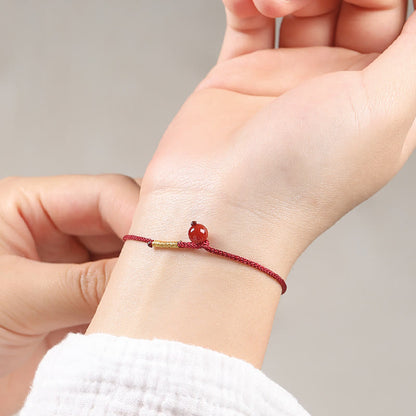 Buddha Stones Natürlicher Zinnoberroter Achat Segen Rotes Armband 