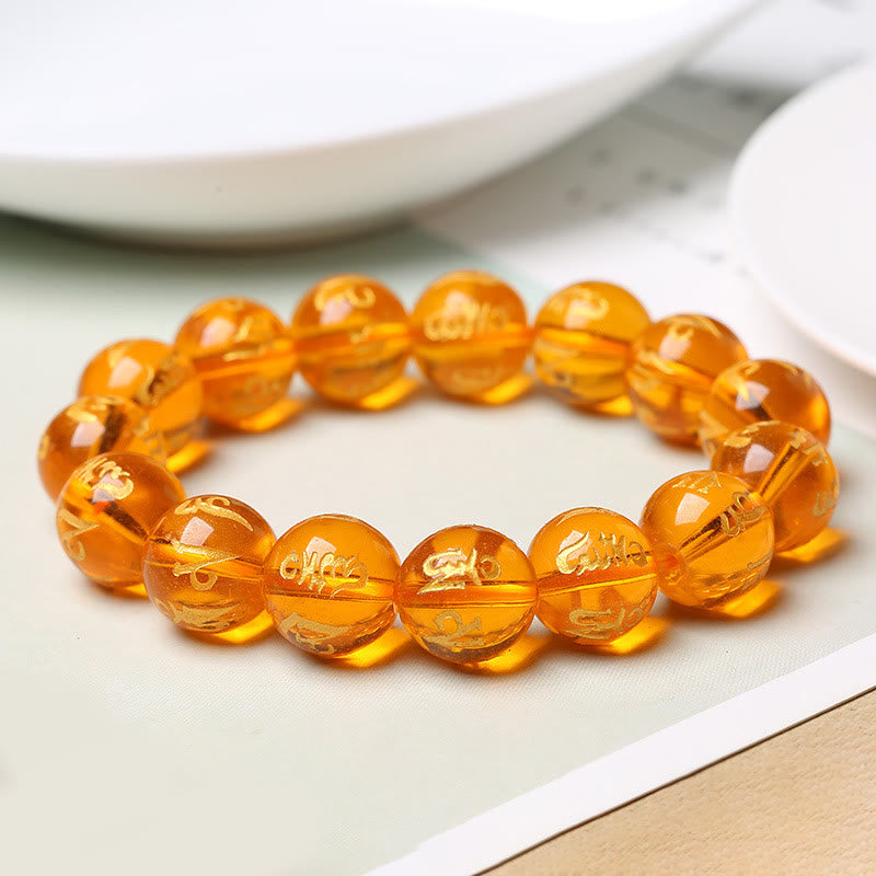 Pulsera de meditación Om Mani Padme Hum con piedras de Buda, cristal blanco del Tíbet, ónix negro