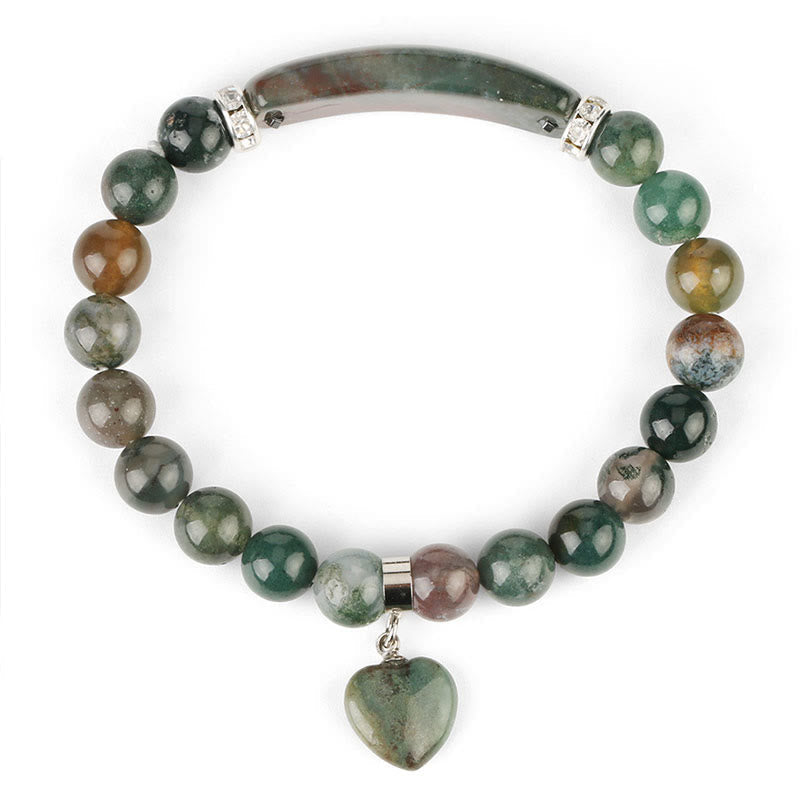 Buddha Stones Naturquarz Liebesherz Heilperlen Armband