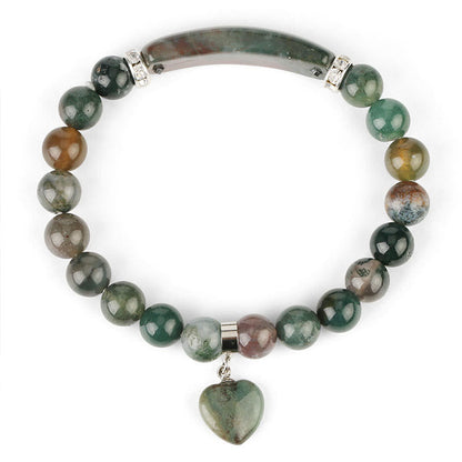 Buddha Stones Naturquarz Liebesherz Heilperlen Armband
