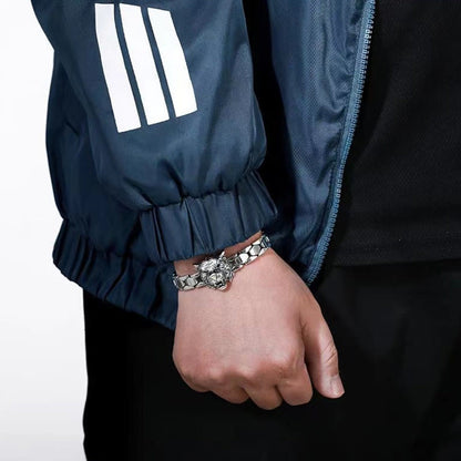 Pulsera curativa con diseño de cabeza de tigre y piedras de Buda