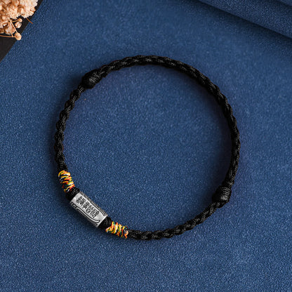 Pulsera tobillera de protección y fuerza con diseño "Todo va bien" de Buddha Stones, hecha a mano en plata de ley 925. 