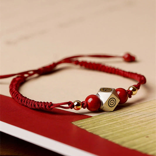 Pulsera trenzada con piedras de Buda, hecha a mano en plata de ley 925, con el zodíaco chino, Buda natal, cinabrio y calma. 