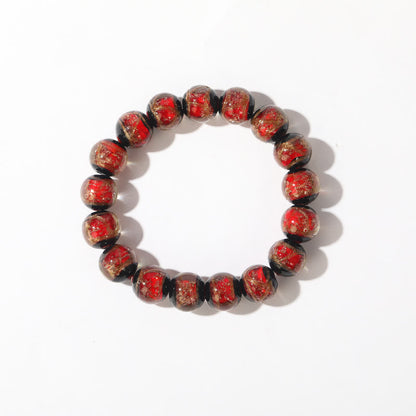 Buddha Stones Tibetan Classic Liuli Glass Bead Luck Wealth Bracelet