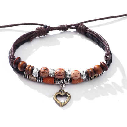 Pulsera con colgante y cuentas curativas con diseño de corazón de amor y piedras de Buda