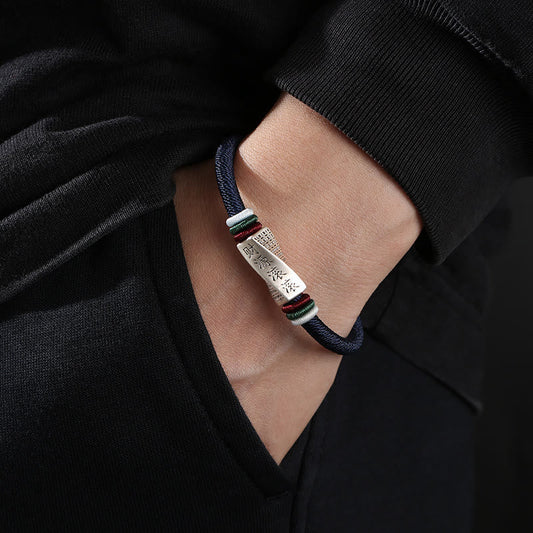 Pulsera con hebilla de hilo bendecido hecha a mano con piedras de Buda en plata de ley 999. ¡Ganancias por doquier!
