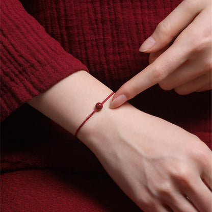 Buddha Stones Natürlicher Zinnoberroter Achat Segen Rotes Armband 