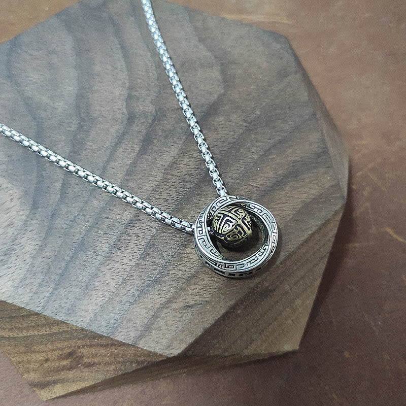 Collar con colgante de cobre con cuentas de la suerte de Mobius y piedras de Buda