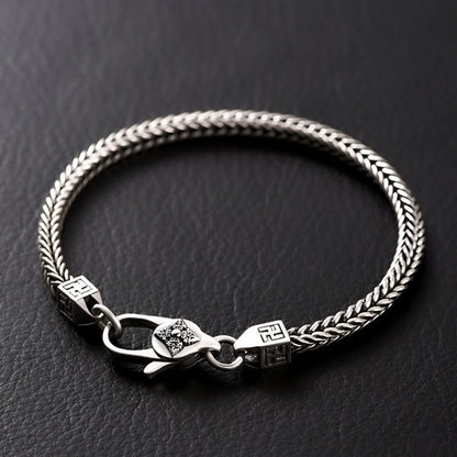 Armband mit Buddha-Steinen, tibetischem Doppel-Dorje, Vajra, Hakenkreuz, spiritueller Kraftkette